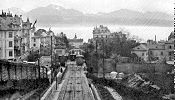 Standseilbahn Funiculaire Lausanne Ouchy - Flon - oberhalb von der Station und Ausweiche Montriond - Foto Archiv standseilbahnen.ch