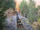 Standseilbahn Wimmis Artilleriewerk Festung Burgfluh - das ehemalige Trassee nach dem Rückbau der Standseilbahn