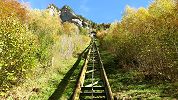 Standseilbahn Kapf - unterwegs unterhalb von der Bergstation