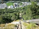 Standseilbahn Kraftwerk Ackersand - Wasserschloss Riedji - Aussicht von der Standseilbahn auf Ackersand