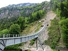 Standseilbahn Stoos Stoosbahn Brücke hinein in die Steilstrecke