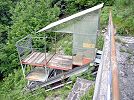 Funicolare Standseilbahn Kraftwerk Giumaglio - der alte, abenteuerliche Wagen bis 2009 - Foto Archiv standseilbahnen.ch