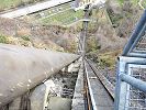 Kraftwerk Lavorgo Nivo Piottino Standseilbahn - die steilste Stelle der steilsten Standseilbahn der Schweiz - Steigung von 58,80 Grad (165,12 %) - Foto Archiv standseilbahnen.ch