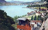 Standseilbahn Funicolare Lugano Suvigliana - Cassarate im Jahr 1909 kurz nach der Eröffnung - Blick auf Cassarate - im Hintergrund Lugano