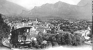 Wartensteinbahn Standseilbahn Bad Ragaz Wartenstein Wagen 2 während der Bergfahrt - Foto Archiv standseilbahnen.ch
