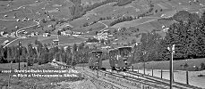 Iltiosbahn - Standseilbahn Unterwasser Iltios - sehr frühes Foto aus dem Eröffnungsjahr 1934 am Ende der Bauzeit - links von der Standseilbahn ist noch das Gleis der Bau-Standseilbahn vorhanden - Foto Archiv standseilbahnen.ch