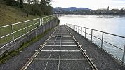 Stein AG Wasserkraftwerk Säckingen Standseilbahn Boottransportanlage beim Kraftwerk - Foto Markus Seitz - Archiv standseilbahnen.ch
