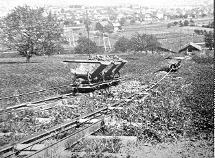 Bremsberg Dachziegelwerk Frick - Material-Standseilbahn bei der Ziegelei - Archiv standseilbahnen.ch