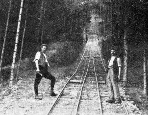 Standseilbahn beim ehemaligen Bergwerk Sonnenberg in Littau - Bremsberg für Material - Foto Archiv standseilbahnen.ch