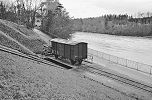 Schrägaufzug beim Kraftwerk Eglisau am 10. April 1987 - Foto Tibert Keller Archiv standseilbahnen.ch